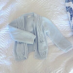 GUC - Light Blue Cable Knit Cardigan with buttons - 9-12M